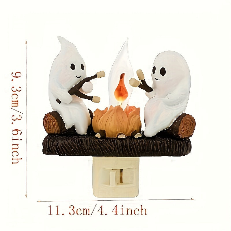 2024 New Ghost Night Light，3D LED Faux Campfire Night Light