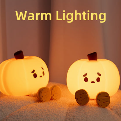 Silicone LED Pumpkin Night Light, Adjustable Brightness