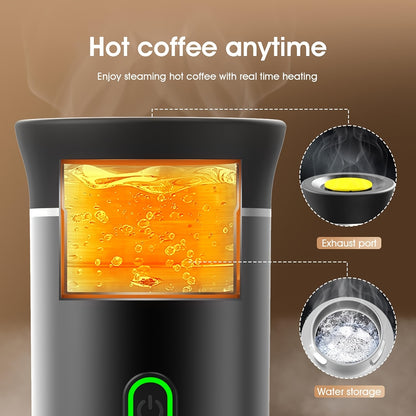 Portable Electric Espresso Maker with Wireless Heating - Travel Coffee Maker for Camping