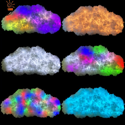 3D Big Cloud Lightning Light Kit - with Music Sync, RGB Multicolor Changing Light Bar