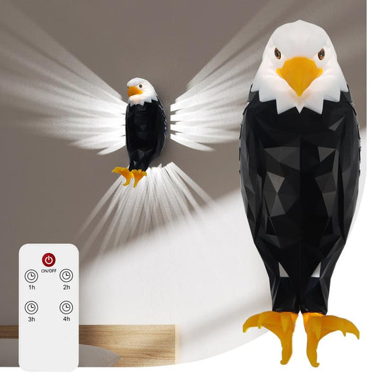 Bald Eagle Wall Lamp – Remote Controlled, Magnetic& Rechargeable Night Light for Bedroom, Living Room & Hallway