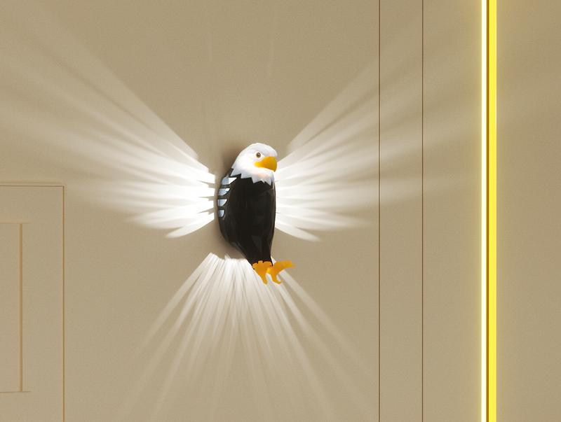 Bald Eagle Wall Lamp – Remote Controlled, Magnetic& Rechargeable Night Light for Bedroom, Living Room & Hallway