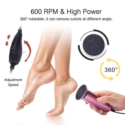 Electronic Foot File Grinder with 60pcs Replacement Sandpaper Disk for Dead Skin & Calluses Removal