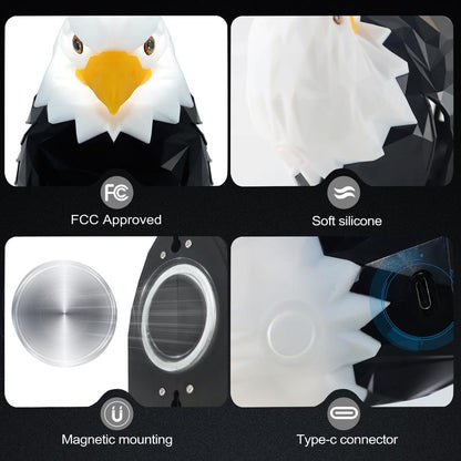 Bald Eagle Wall Lamp – Remote Controlled, Magnetic& Rechargeable Night Light for Bedroom, Living Room & Hallway