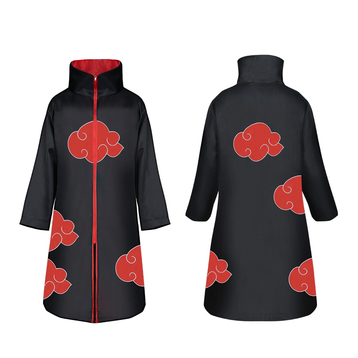 Akatsuki Coat Set- Unisex Black Robe Cosplay CostumeAccessories