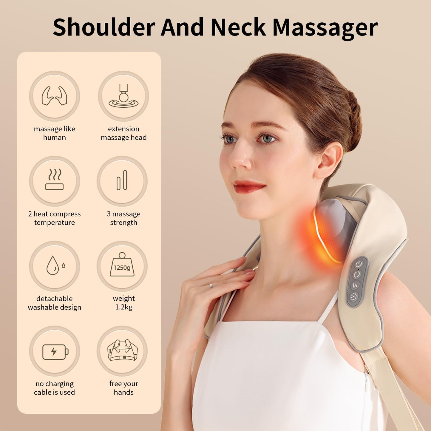 Shiatsu Neck & Shoulder Massager with Heat | Perfect Gift