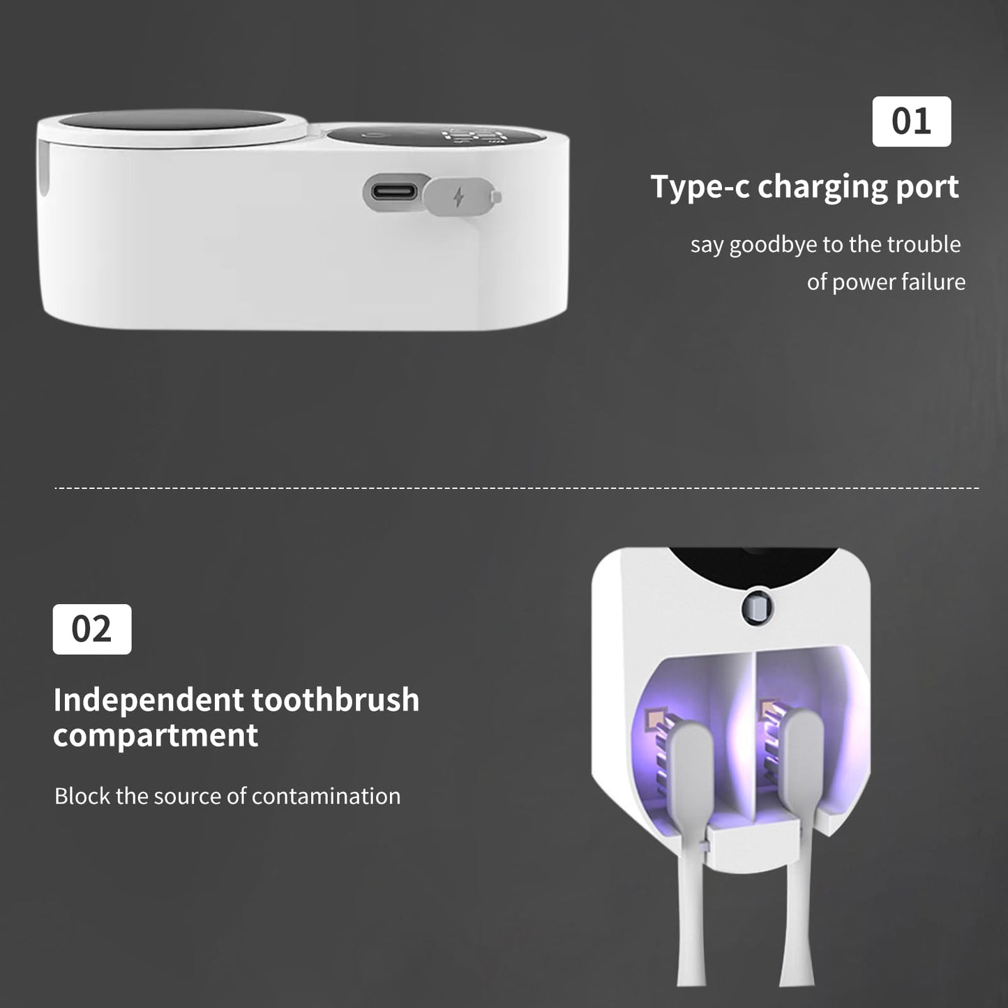 Intelligent Sensor Toothbrush Sanitizer with UV Sterilization and Drying