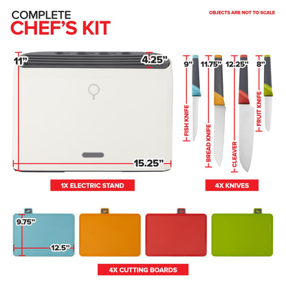 Smart Cutting Board and Knife Set，Integrated UV Sterilization and Drying.