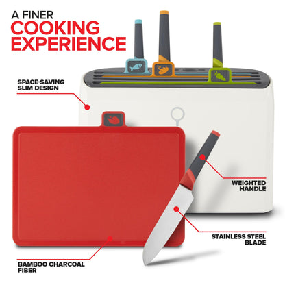 Smart Cutting Board and Knife Set，Integrated UV Sterilization and Drying.