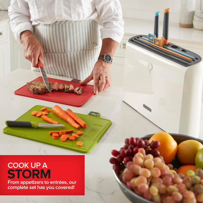 Smart Cutting Board and Knife Set，Integrated UV Sterilization and Drying.