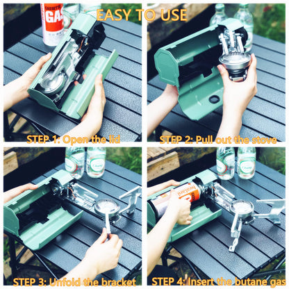 Portable Foldable Camping Stove With Storage Bag，Easily Suitable For Outdoor Cooking, Grilling, And Picnics.