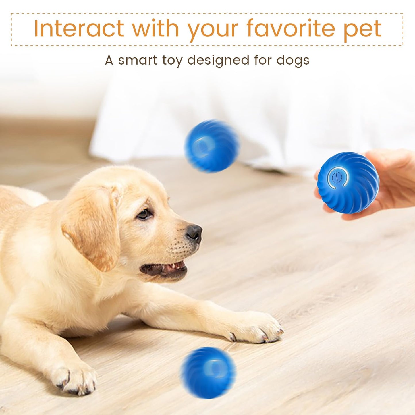 Interactive Rolling Ball Toy, USB Rechargeable, Suitable for Small/Medium Dogs