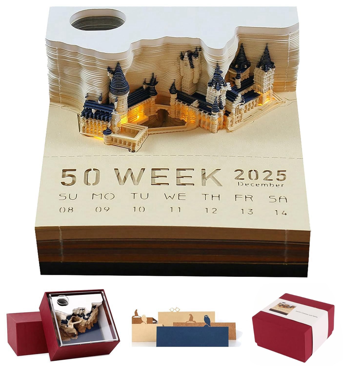 2025 Newest Harry Potter Hogwarts Castle 3D Memo Note Calendar