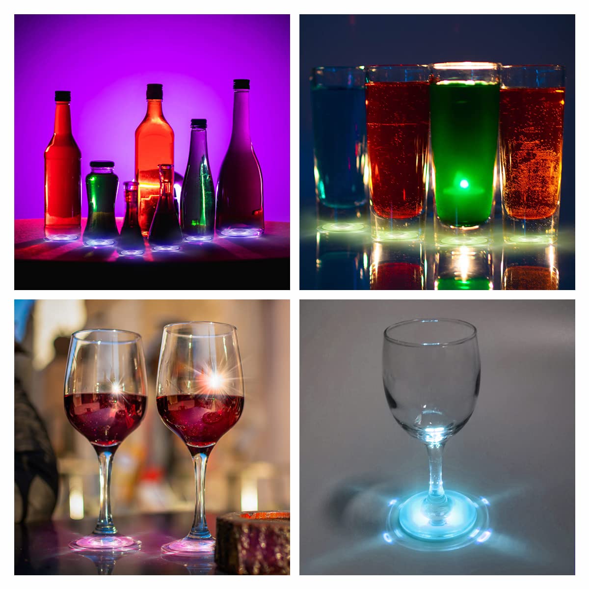 12 Pcs LED Coasters for Drinks