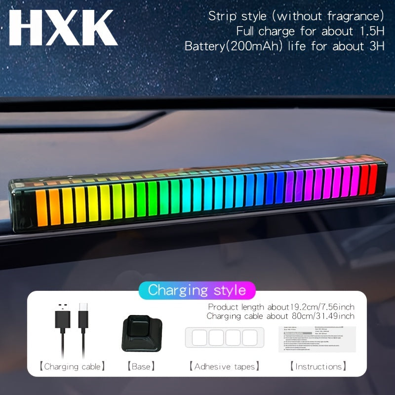 RGB Music-Activated USB Light: Sound Control Pickup Lamp for Car Interior and Computer Atmosphere