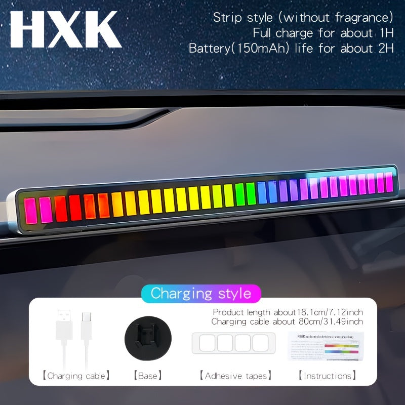 RGB Music-Activated USB Light: Sound Control Pickup Lamp for Car Interior and Computer Atmosphere