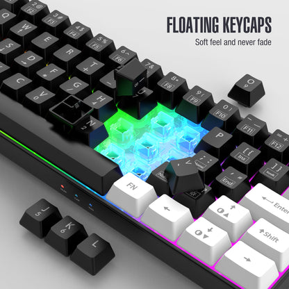 60% Wired RGB Backlit Gaming Keyboard | Compact Portable Design for PC/Mac Gamers & Typists