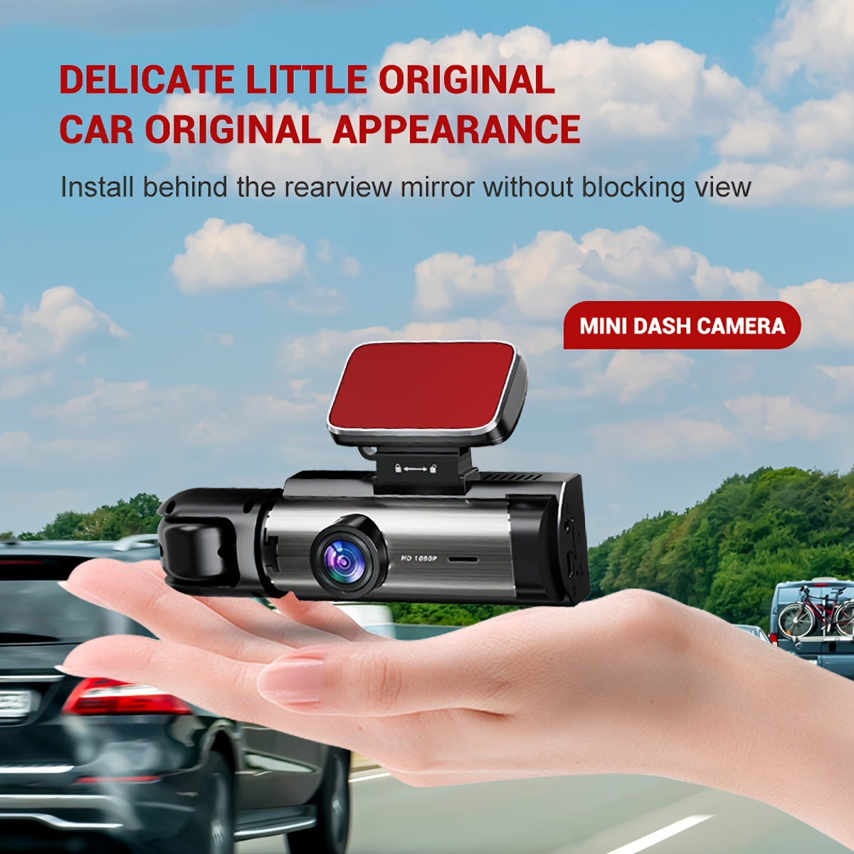 1080P Dual Camera Dash Cam with Night Vision & Wide-Angle Lens | 8.03 cm IPS Screen