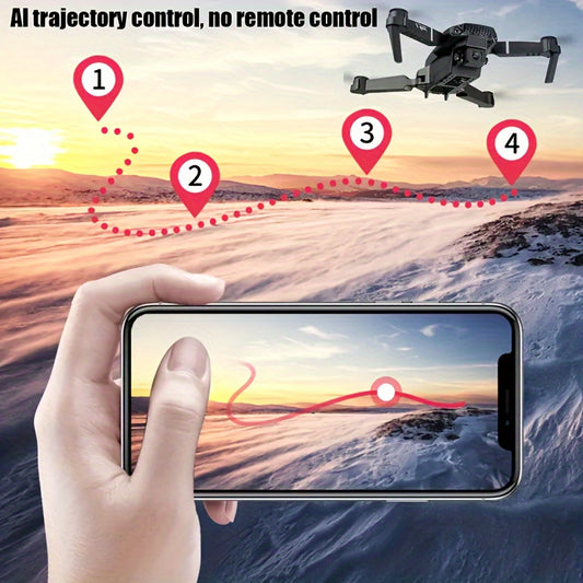 2-Battery Foldable RC Quadcopter Drone - Dual 4K Camera, FPV Live Video, App Control, Easy-to-Use for Adults and Kids - 2024 Newest Model with Long Flight Time