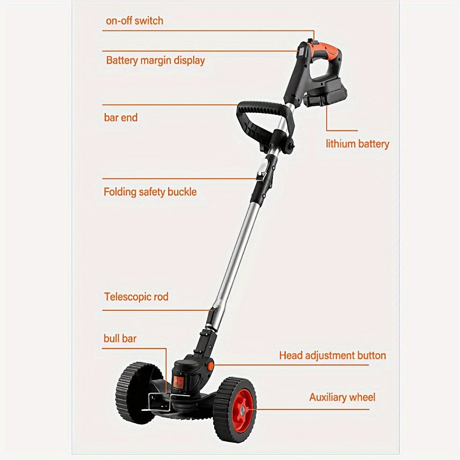 Foldable cordless electric lawn mower with high - capacity lithium battery - HotSeller.eu