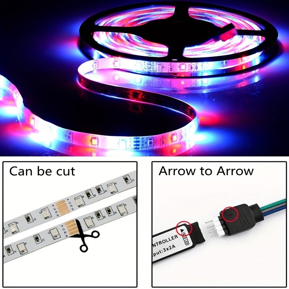 LuxRay® Vibrant RGB3535 LED Strip Light with Handy USB Plug & Easy - Control Remote - HotSeller.eu