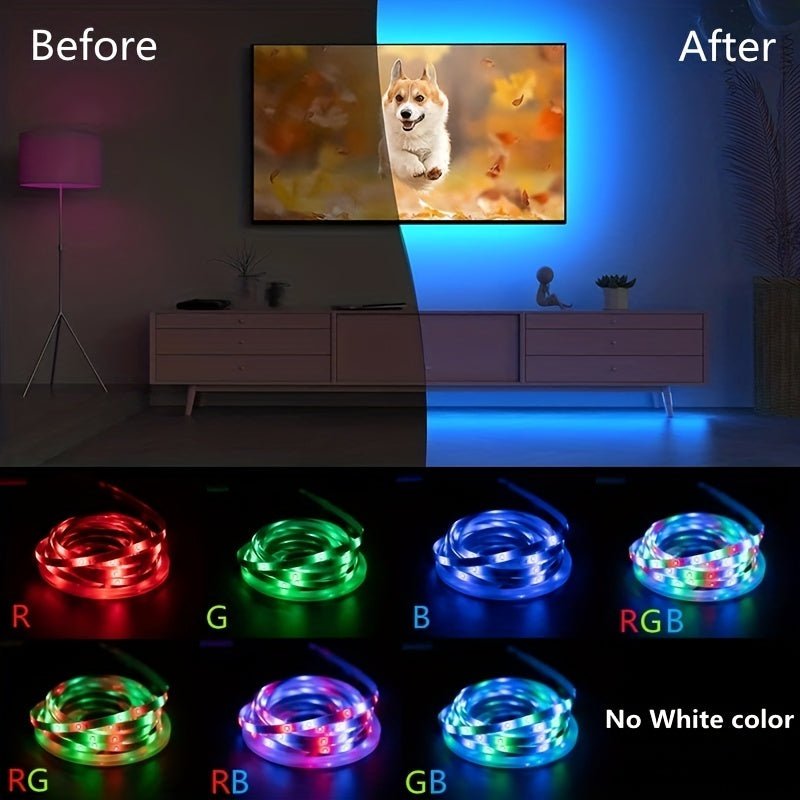 LuxRay® Vibrant RGB3535 LED Strip Light with Handy USB Plug & Easy - Control Remote - HotSeller.eu