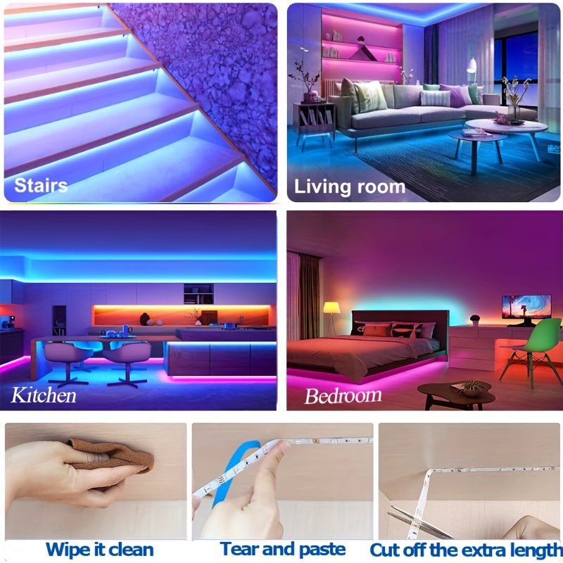 LuxRay® Vibrant RGB3535 LED Strip Light with Handy USB Plug & Easy - Control Remote - HotSeller.eu