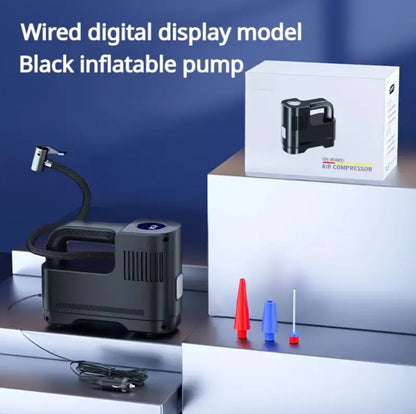 Portable air compressor pump with LED light and digital display - HotSeller.eu