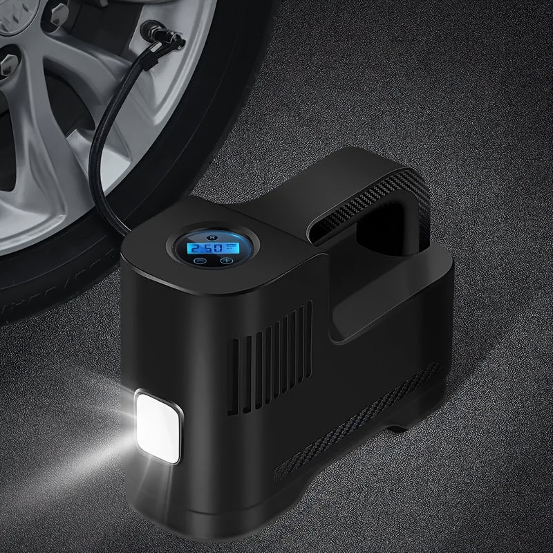 Portable air compressor pump with LED light and digital display - HotSeller.eu