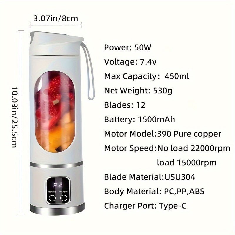 Portable Usb Rechargeable Blender With Led Display - HotSeller.eu