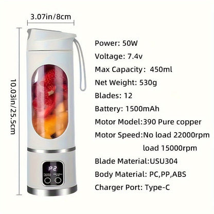 Portable Usb Rechargeable Blender With Led Display - HotSeller.eu