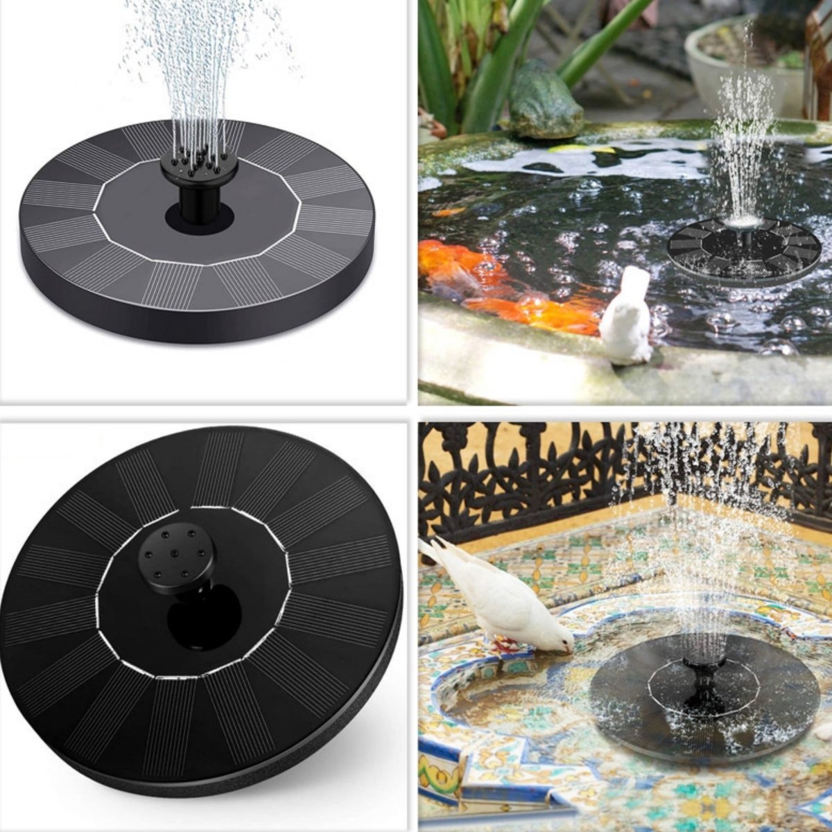 Solar - Powered Fountain Pump With 6 Nozzles - 1.5W - HotSeller.eu