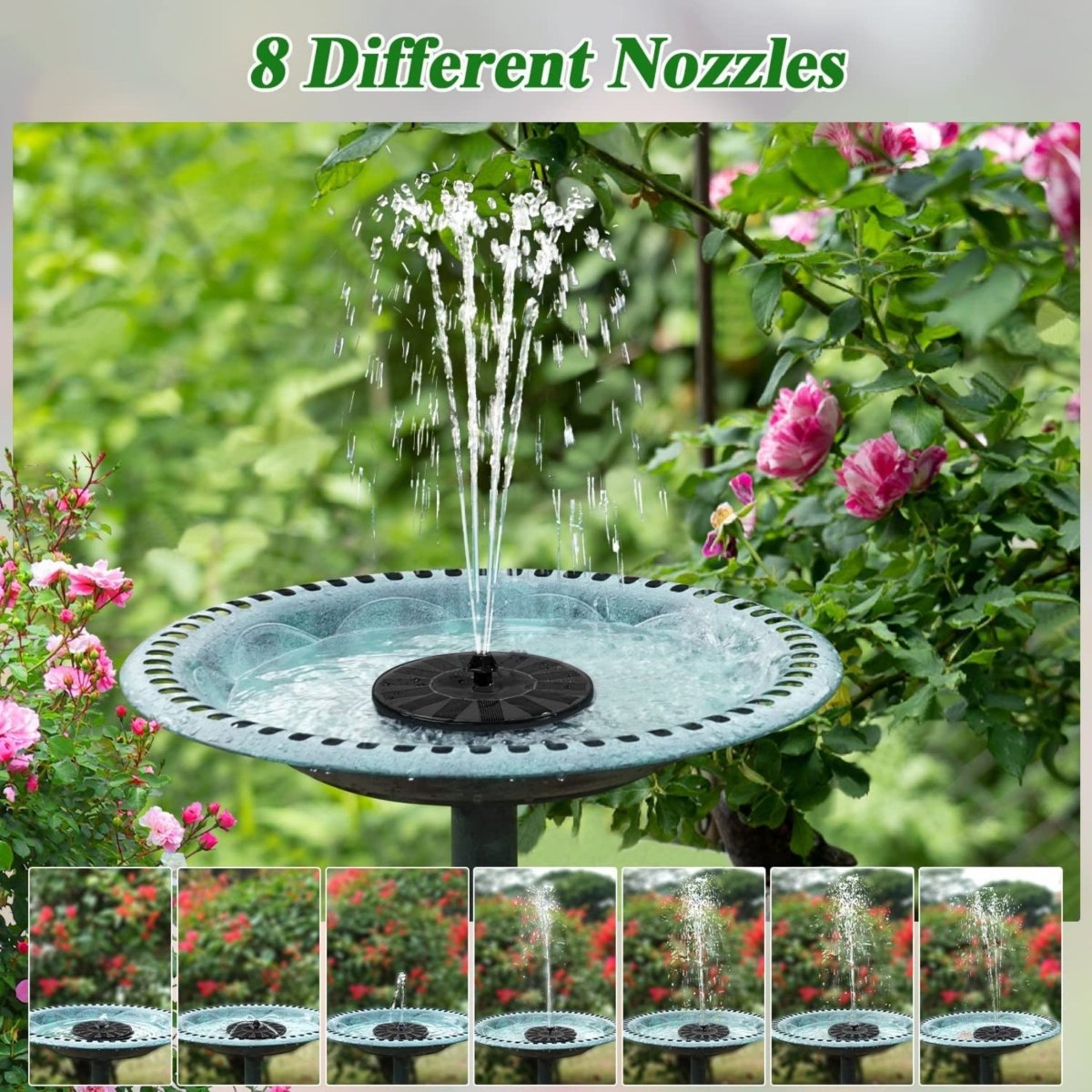 Solar - Powered Fountain Pump With 6 Nozzles - 1.5W - HotSeller.eu