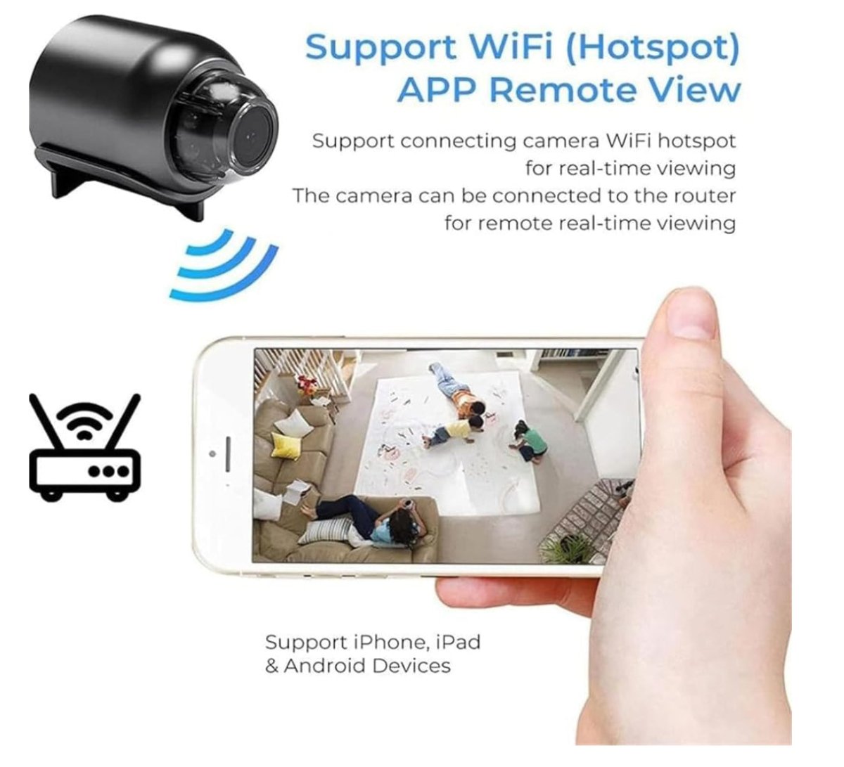 X5 Mini Wireless Camera - Remote Surveillance Network Camera with Mobile App, Can Be Used Without Plugging In - HotSeller.eu